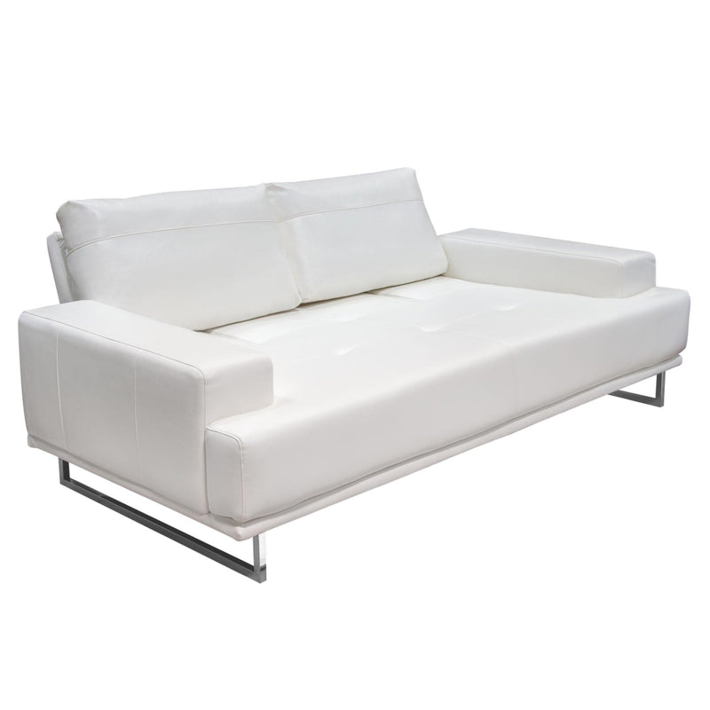 Russo Sofa w/ Adjustable Seat Backs in White Air Leather by Diamond Sofa - R&R Furniture Gallery (Fountain Valley, CA)
