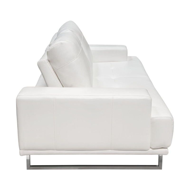 Russo Sofa w/ Adjustable Seat Backs in White Air Leather by Diamond Sofa - R&R Furniture Gallery (Fountain Valley, CA)