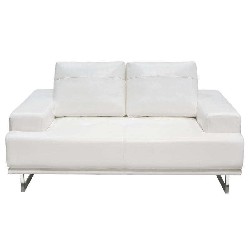 Russo Loveseat w/ Adjustable Seat Backs in White Air Leather by Diamond Sofa - R&R Furniture Gallery (Fountain Valley, CA)