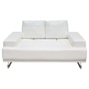 Russo Loveseat w/ Adjustable Seat Backs in White Air Leather by Diamond Sofa - R&R Furniture Gallery (Fountain Valley, CA)