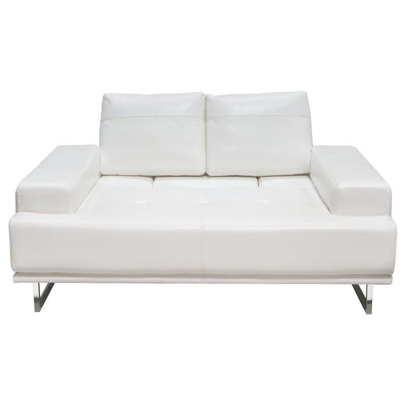 Russo Loveseat w/ Adjustable Seat Backs in White Air Leather by Diamond Sofa - R&R Furniture Gallery (Fountain Valley, CA)