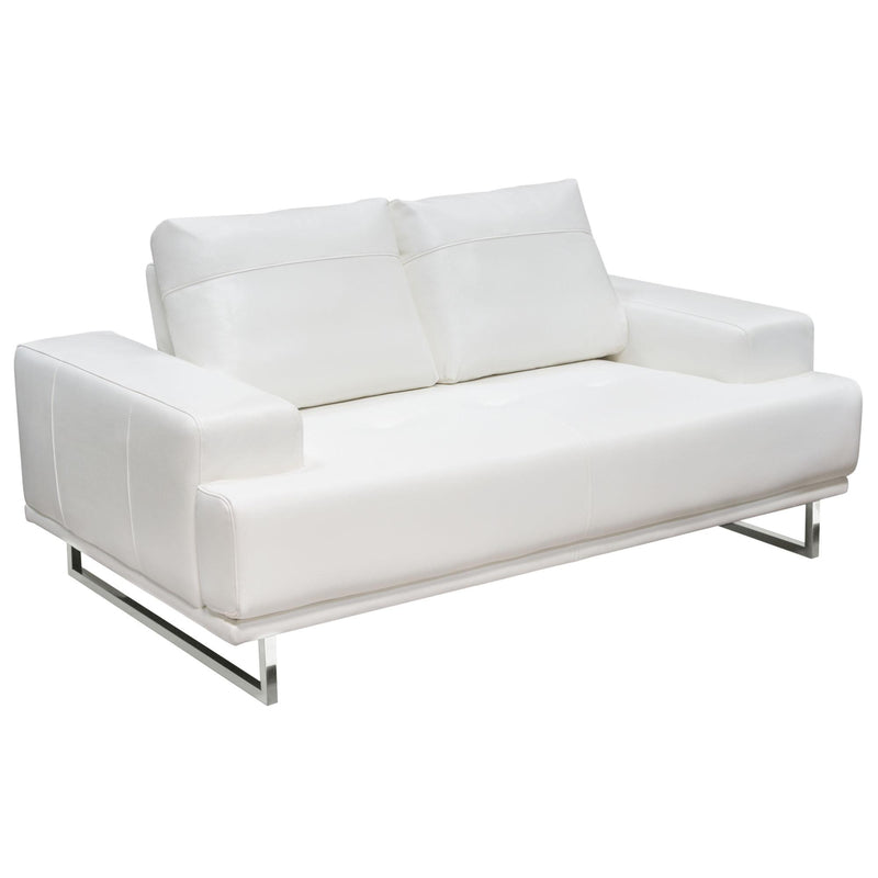 Russo Loveseat w/ Adjustable Seat Backs in White Air Leather by Diamond Sofa - R&R Furniture Gallery (Fountain Valley, CA)