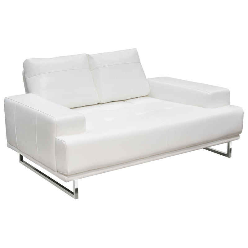Russo Loveseat w/ Adjustable Seat Backs in White Air Leather by Diamond Sofa - R&R Furniture Gallery (Fountain Valley, CA)