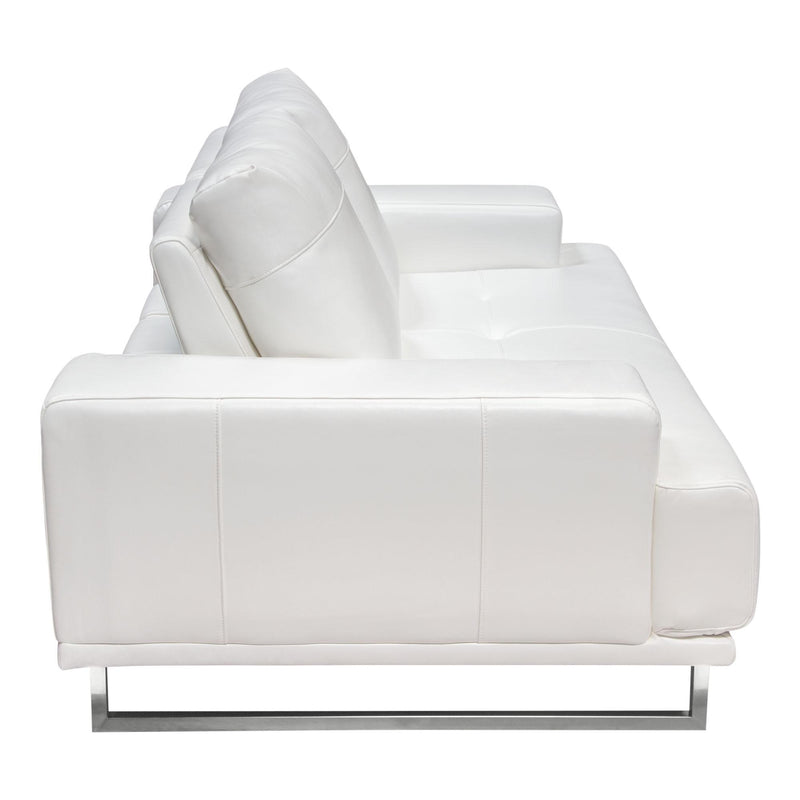 Russo Loveseat w/ Adjustable Seat Backs in White Air Leather by Diamond Sofa - R&R Furniture Gallery (Fountain Valley, CA)