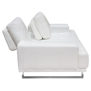 Russo Loveseat w/ Adjustable Seat Backs in White Air Leather by Diamond Sofa - R&R Furniture Gallery (Fountain Valley, CA)