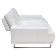 Russo Loveseat w/ Adjustable Seat Backs in White Air Leather by Diamond Sofa - R&R Furniture Gallery (Fountain Valley, CA)