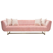 Venus Sofa in Blush Pink Velvet w/ Contrasting Pillows & Gold Finished Metal Base by Diamond Sofa - R&R Furniture Gallery (Fountain Valley, CA)