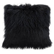 18" Square Accent Pillow by Diamond Sofa in Black Dual-Sided Faux Fur - R&R Furniture Gallery (Fountain Valley, CA)