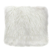 18" Square Accent Pillow by Diamond Sofa in White Dual-Sided Faux Fur - R&R Furniture Gallery (Fountain Valley, CA)