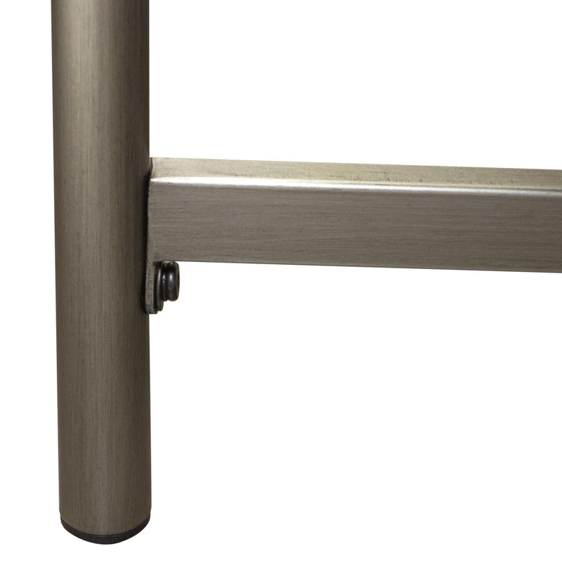 Atwood 40" Round Cocktail Table w/ Grey Oak Veneer Top & Brushed Silver Metal Base by Diamond Sofa - R&R Furniture Gallery (Fountain Valley, CA)