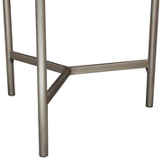 Atwood 22" Round End Table w/ Grey Oak Veneer Top & Brushed Silver Metal Base by Diamond Sofa - R&R Furniture Gallery (Fountain Valley, CA)