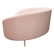 Celine Curved Sofa with Contoured Back in Blush Pink Velvet and Gold Metal Legs by Diamond Sofa - R&R Furniture Gallery (Fountain Valley, CA)