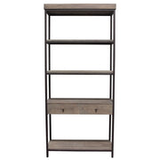 Sequoia 87" 2-Drawered Shelf Unit in Grey Oak Finish with Iron Frame by Diamond Sofa - R&R Furniture Gallery (Fountain Valley, CA)