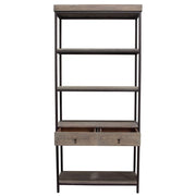 Sequoia 87" 2-Drawered Shelf Unit in Grey Oak Finish with Iron Frame by Diamond Sofa - R&R Furniture Gallery (Fountain Valley, CA)