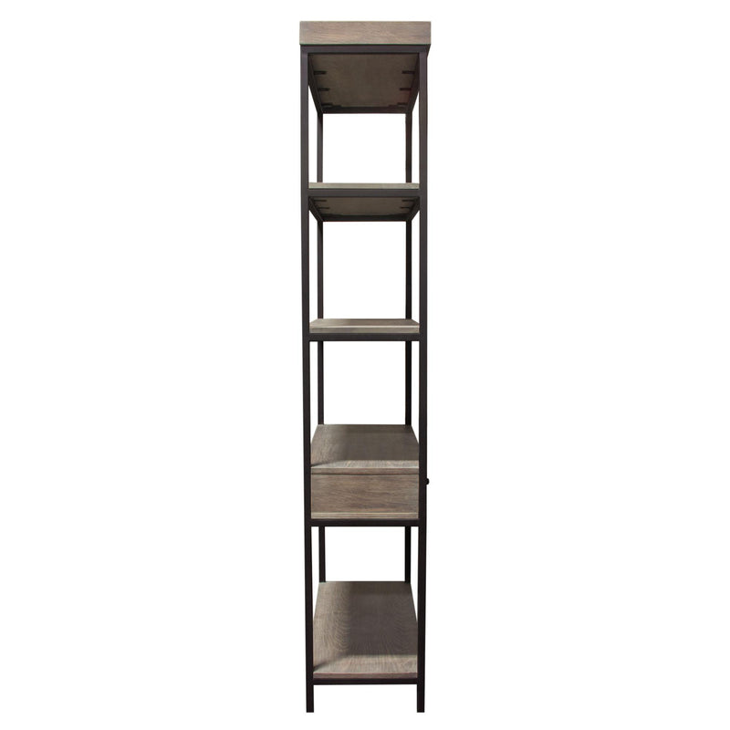Sequoia 87" 2-Drawered Shelf Unit in Grey Oak Finish with Iron Frame by Diamond Sofa - R&R Furniture Gallery (Fountain Valley, CA)