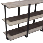 Sherman 59" 3-Tiered Shelf Unit in Grey Oak Finish with Iron Supports by Diamond Sofa - R&R Furniture Gallery (Fountain Valley, CA)