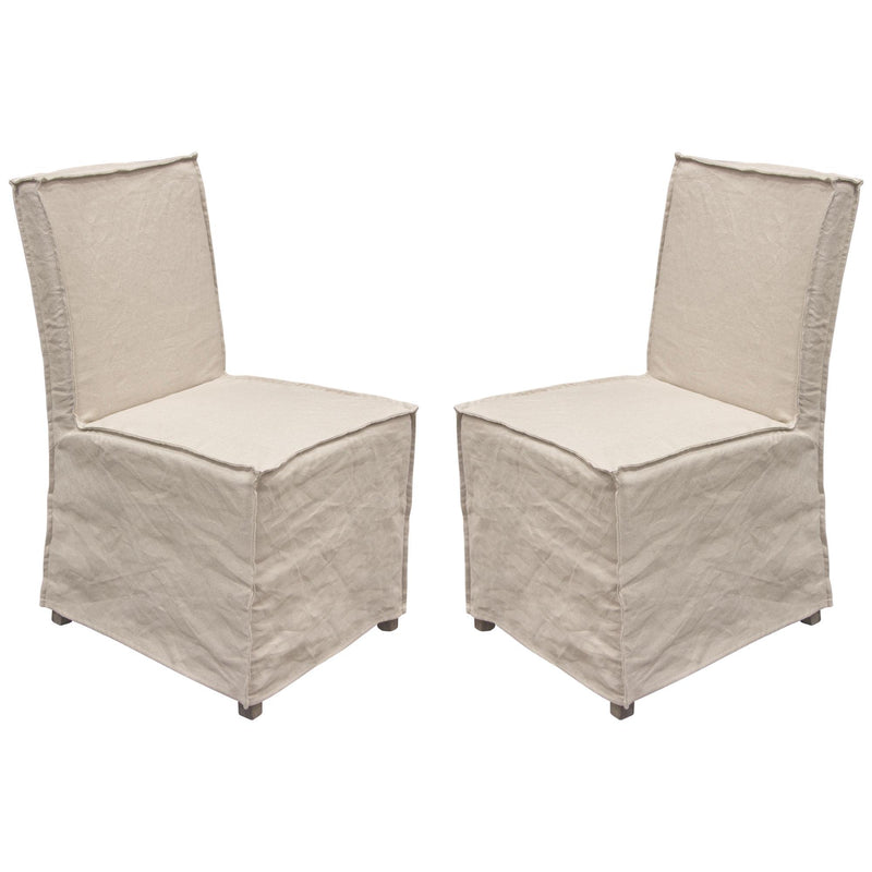 Sonoma 2-Pack Dining Chairs with Wood Legs and Sand Linen Removable Slipcover by Diamond Sofa - R&R Furniture Gallery (Fountain Valley, CA)