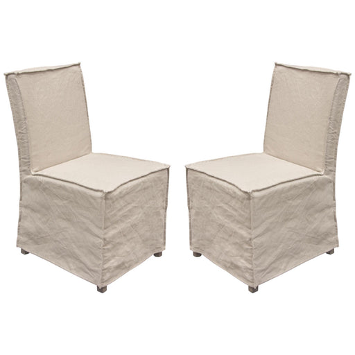 Sonoma 2-Pack Dining Chairs with Wood Legs and Sand Linen Removable Slipcover by Diamond Sofa - R&R Furniture Gallery (Fountain Valley, CA)