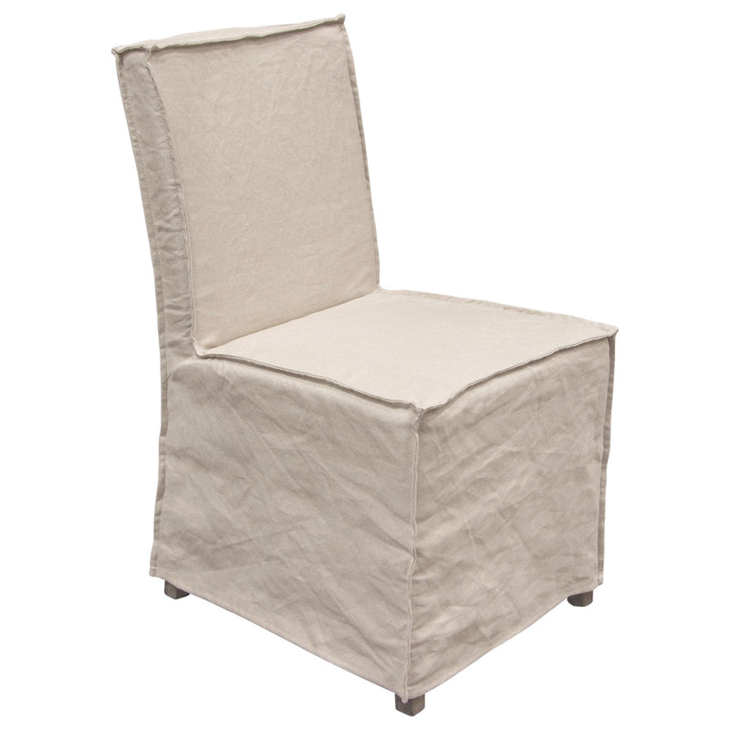 Sonoma 2-Pack Dining Chairs with Wood Legs and Sand Linen Removable Slipcover by Diamond Sofa - R&R Furniture Gallery (Fountain Valley, CA)