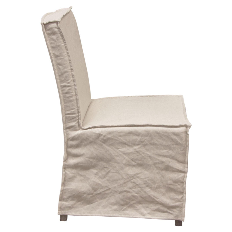 Sonoma 2-Pack Dining Chairs with Wood Legs and Sand Linen Removable Slipcover by Diamond Sofa - R&R Furniture Gallery (Fountain Valley, CA)