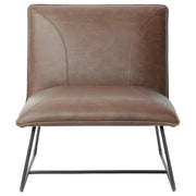 Jordan Armless Accent Chair in Chocolate Leatherette with Chrome Metal Base by Diamond Sofa - R&R Furniture Gallery (Fountain Valley, CA)