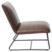 Jordan Armless Accent Chair in Chocolate Leatherette with Chrome Metal Base by Diamond Sofa - R&R Furniture Gallery (Fountain Valley, CA)