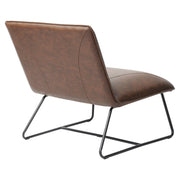 Jordan Armless Accent Chair in Chocolate Leatherette with Chrome Metal Base by Diamond Sofa - R&R Furniture Gallery (Fountain Valley, CA)