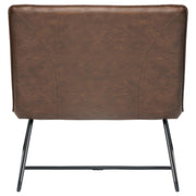 Jordan Armless Accent Chair in Chocolate Leatherette with Chrome Metal Base by Diamond Sofa - R&R Furniture Gallery (Fountain Valley, CA)