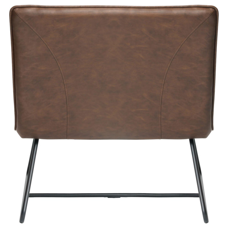 Jordan Armless Accent Chair in Chocolate Leatherette with Chrome Metal Base by Diamond Sofa - R&R Furniture Gallery (Fountain Valley, CA)