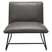 Jordan Armless Accent Chair in Weathered Grey Leatherette with Black Metal Base by Diamond Sofa - R&R Furniture Gallery (Fountain Valley, CA)