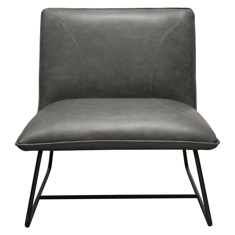 Jordan Armless Accent Chair in Weathered Grey Leatherette with Black Metal Base by Diamond Sofa - R&R Furniture Gallery (Fountain Valley, CA)