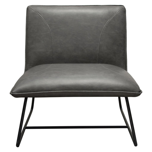 Jordan Armless Accent Chair in Weathered Grey Leatherette with Black Metal Base by Diamond Sofa - R&R Furniture Gallery (Fountain Valley, CA)