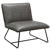 Jordan Armless Accent Chair in Weathered Grey Leatherette with Black Metal Base by Diamond Sofa - R&R Furniture Gallery (Fountain Valley, CA)