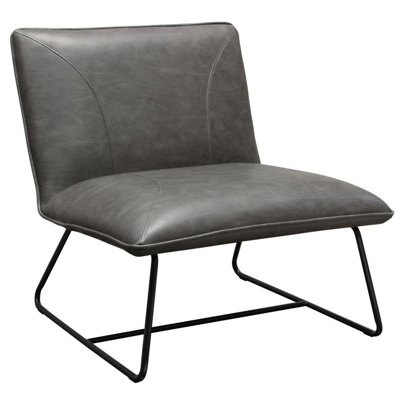 Jordan Armless Accent Chair in Weathered Grey Leatherette with Black Metal Base by Diamond Sofa - R&R Furniture Gallery (Fountain Valley, CA)