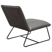 Jordan Armless Accent Chair in Weathered Grey Leatherette with Black Metal Base by Diamond Sofa - R&R Furniture Gallery (Fountain Valley, CA)