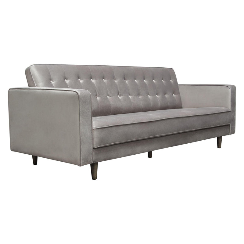 Juniper Tufted Sofa in Champagne Grey Velvet with (2) Bolster Pillows by Diamond Sofa - R&R Furniture Gallery (Fountain Valley, CA)