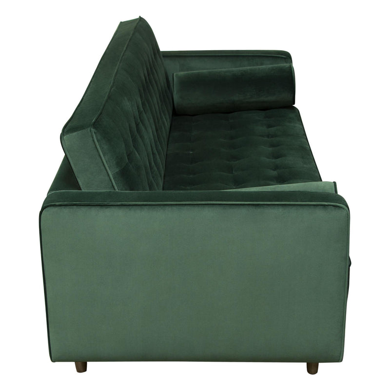 Juniper Tufted Sofa in Hunter Green Velvet with (2) Bolster Pillows by Diamond Sofa - R&R Furniture Gallery (Fountain Valley, CA)