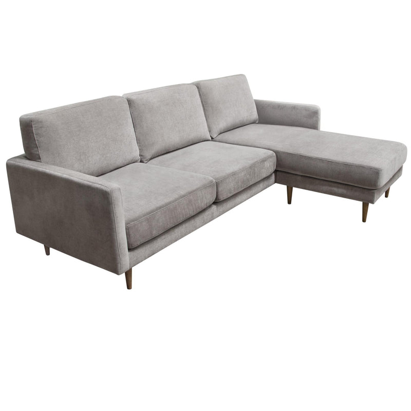 Kelsey Reversible Chaise Sectional in Grey Fabric by Diamond Sofa - R&R Furniture Gallery (Fountain Valley, CA)