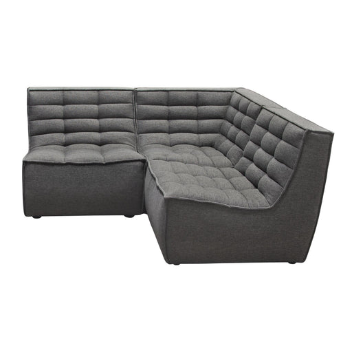 Marshall 3PC Corner Modular Sectional w/ Scooped Seat in Grey Fabric by Diamond Sofa - R&R Furniture Gallery (Fountain Valley, CA)