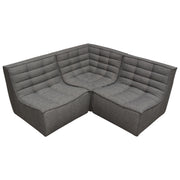 Marshall 3PC Corner Modular Sectional w/ Scooped Seat in Grey Fabric by Diamond Sofa - R&R Furniture Gallery (Fountain Valley, CA)