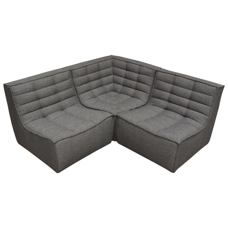 Marshall 3PC Corner Modular Sectional w/ Scooped Seat in Grey Fabric by Diamond Sofa - R&R Furniture Gallery (Fountain Valley, CA)