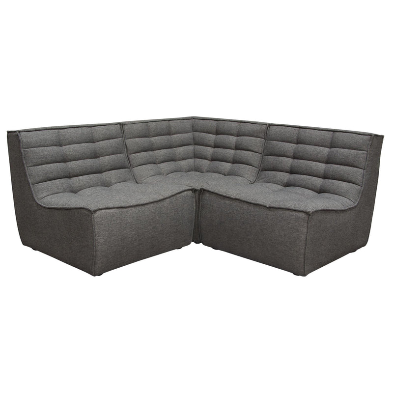 Marshall 3PC Corner Modular Sectional w/ Scooped Seat in Grey Fabric by Diamond Sofa - R&R Furniture Gallery (Fountain Valley, CA)