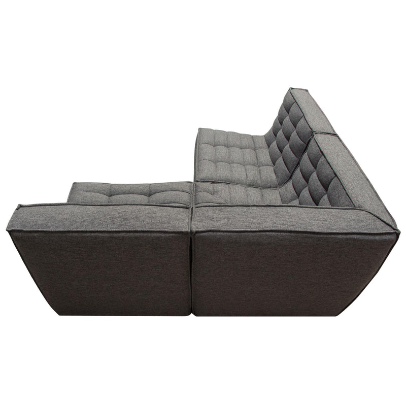 Marshall 3PC Corner Modular Sectional w/ Scooped Seat in Grey Fabric by Diamond Sofa - R&R Furniture Gallery (Fountain Valley, CA)
