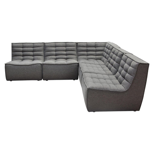 Marshall 5PC Corner Modular Sectional w/ Scooped Seat in Grey Fabric by Diamond Sofa - R&R Furniture Gallery (Fountain Valley, CA)