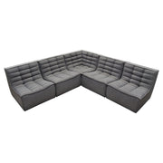 Marshall 5PC Corner Modular Sectional w/ Scooped Seat in Grey Fabric by Diamond Sofa - R&R Furniture Gallery (Fountain Valley, CA)