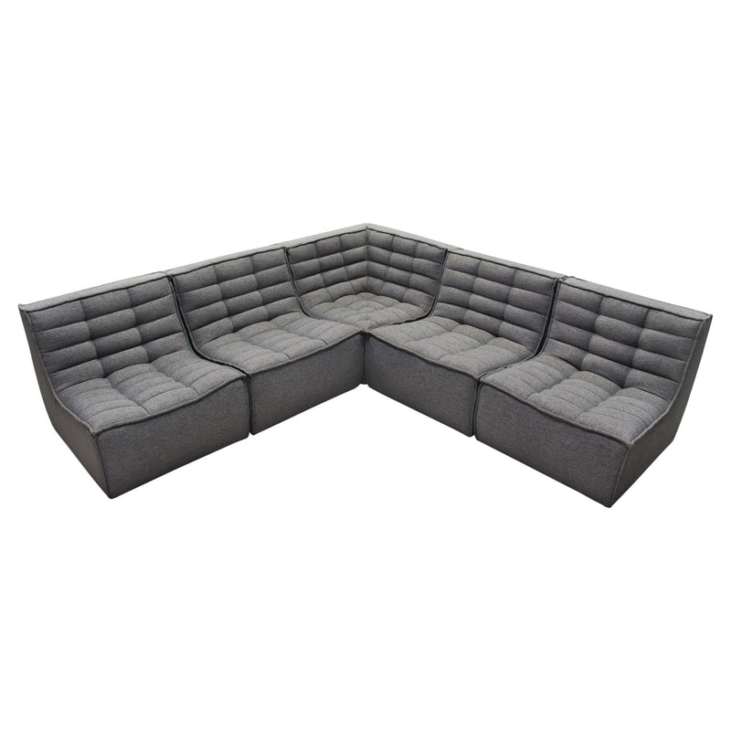 Marshall 5PC Corner Modular Sectional w/ Scooped Seat in Grey Fabric by Diamond Sofa - R&R Furniture Gallery (Fountain Valley, CA)