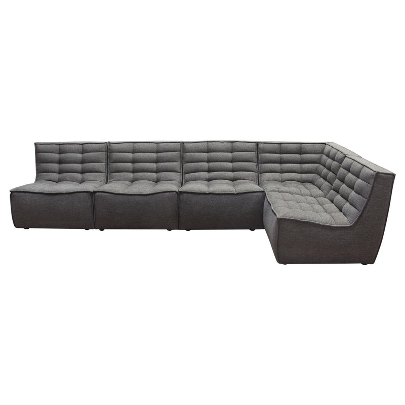 Marshall 5PC Corner Modular Sectional w/ Scooped Seat in Grey Fabric by Diamond Sofa - R&R Furniture Gallery (Fountain Valley, CA)