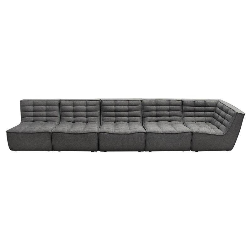 Marshall 5PC Corner Modular Sectional w/ Scooped Seat in Grey Fabric by Diamond Sofa - R&R Furniture Gallery (Fountain Valley, CA)