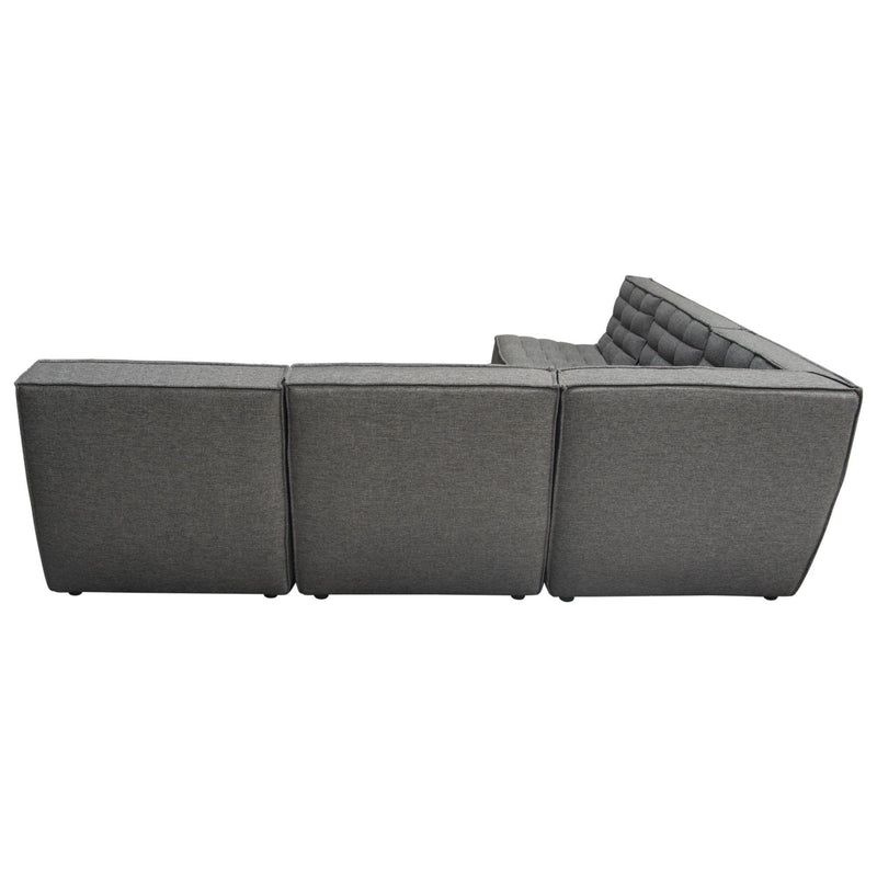 Marshall 5PC Corner Modular Sectional w/ Scooped Seat in Grey Fabric by Diamond Sofa - R&R Furniture Gallery (Fountain Valley, CA)