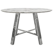 Paris 47" Round Dining Table w/ Faux Marble Top and Chrome Base by Diamond Sofa - R&R Furniture Gallery (Fountain Valley, CA)